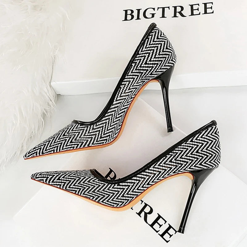 Women's Mesh Hollow Lace  Stiletto High Heels Shoes