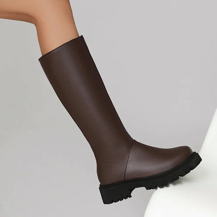 Faux Suede Ankle Boots - 5cm Flat Heel with Belt Buckle Detail