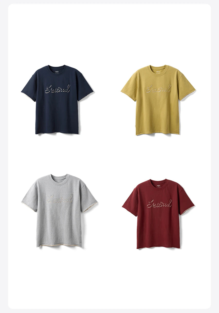 Men's Short Length Super Loose Cotton T-Shirt with Letter Print