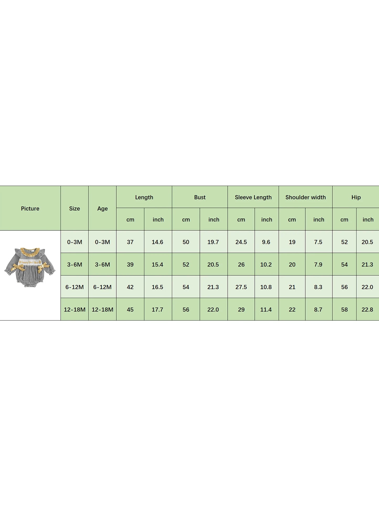 Baby Girls New Year Romper - Stripe Print Letter Embroidery Ruffled Jumpsuit