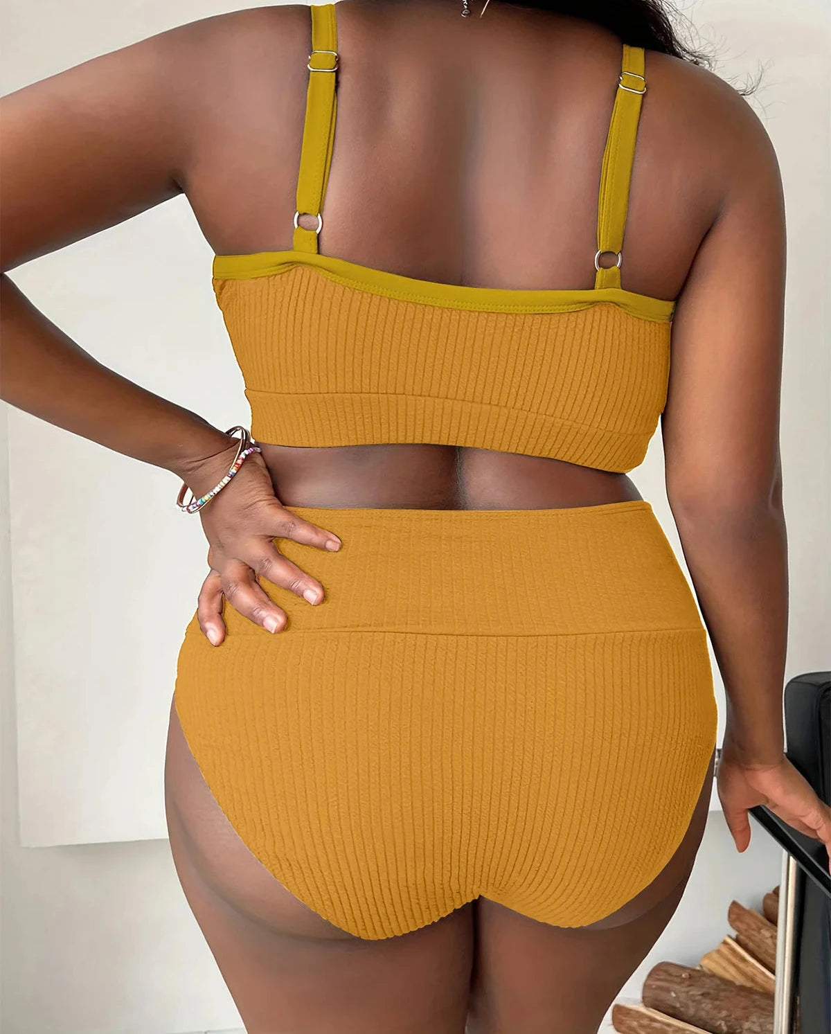 Ribbed Bikini Set Plus Size