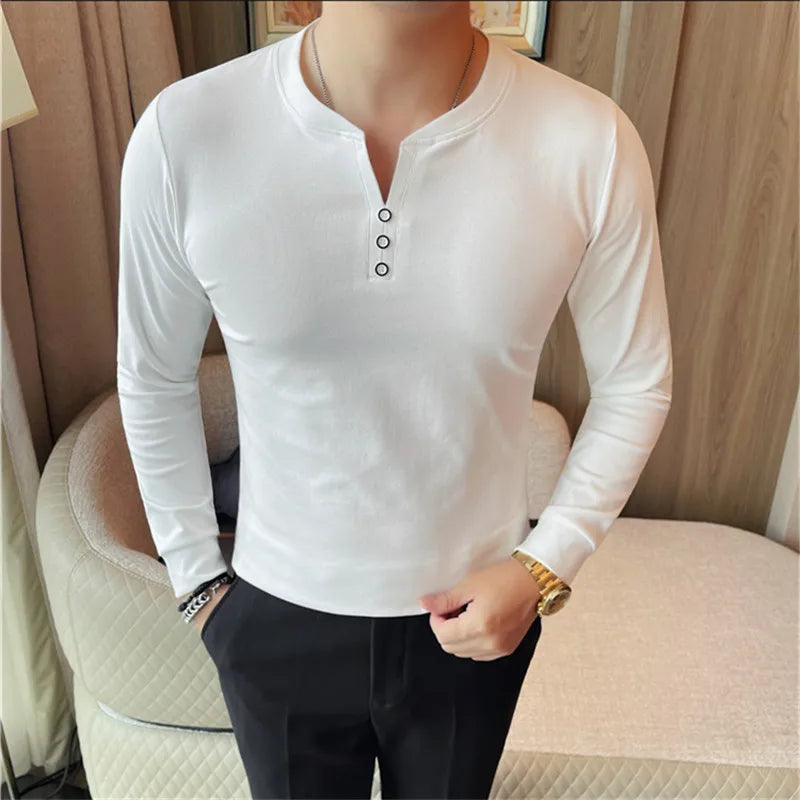 Men's Slim Fit V-Neck Cotton T-Shirt