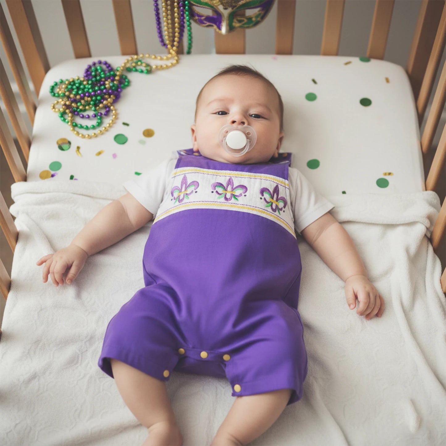 Baby Boys Romper - Embroidered Sleeveless Jumpsuit (0-18M)