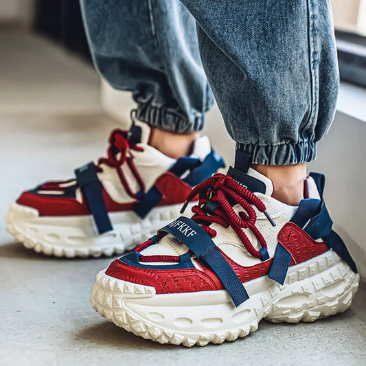 Men's Casual Platform Sports Shoes Lace Up Sneakers