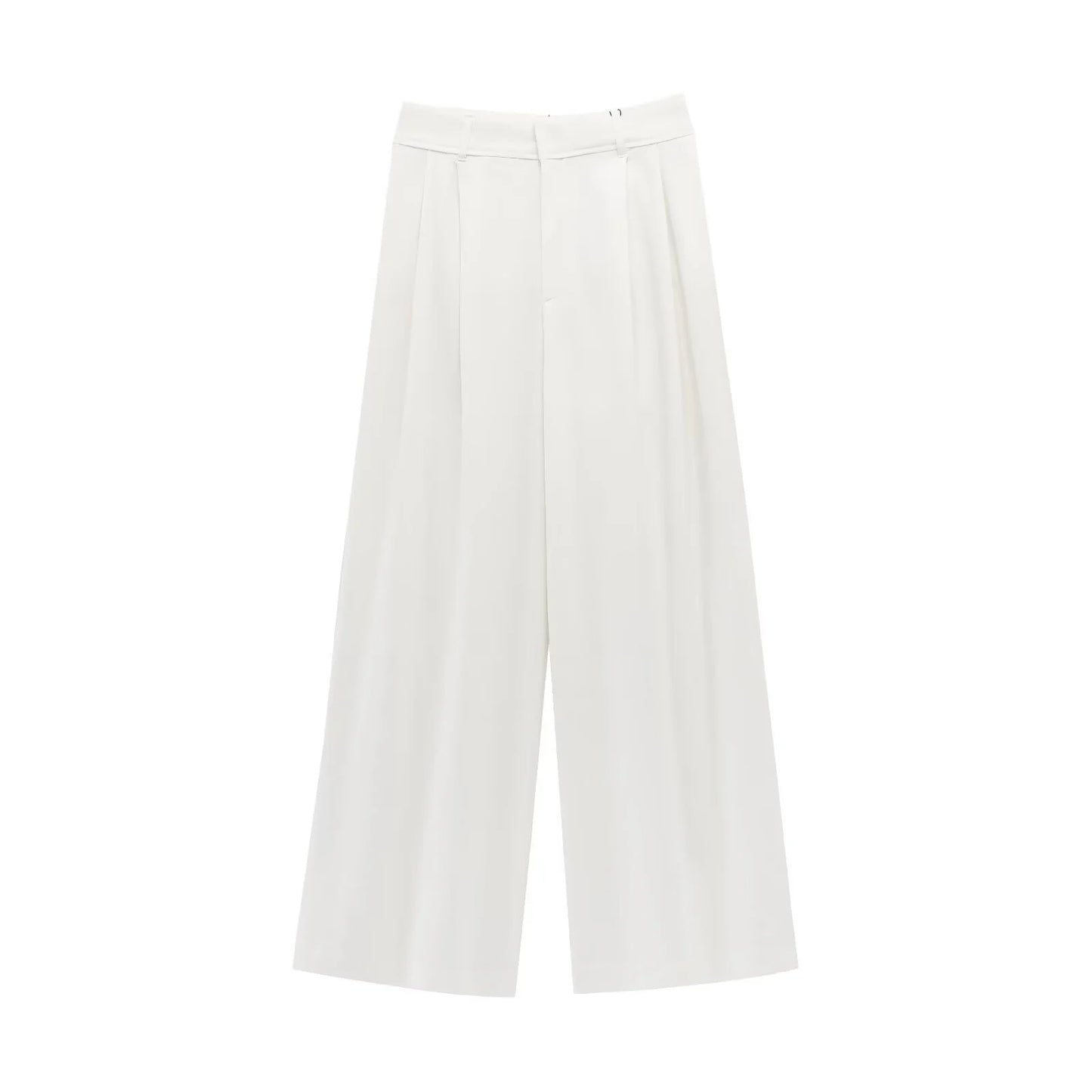 Women's Summer Pleated Strapless Top with Wide Leg Pants Set