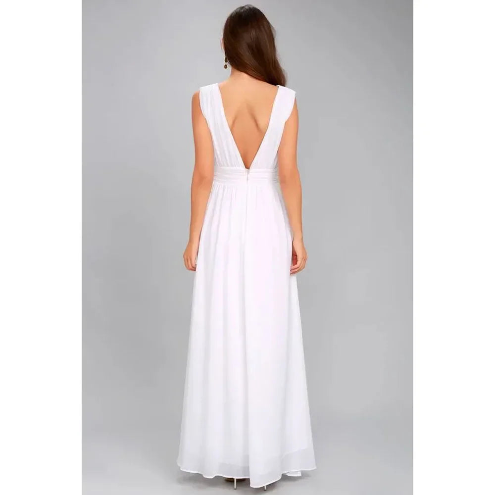 Women Backless Mesh Long  maxi Summer Dress