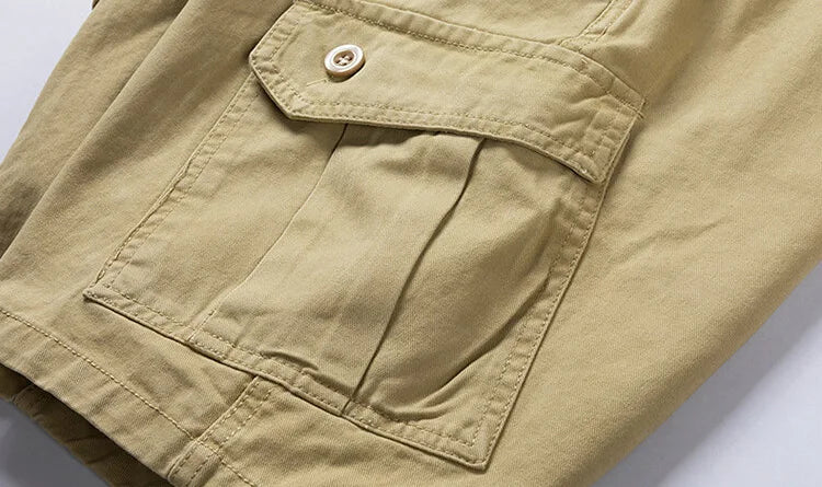 Summer Cotton Cargo Shorts - Multi-Pocket Casual Knee Length Shorts