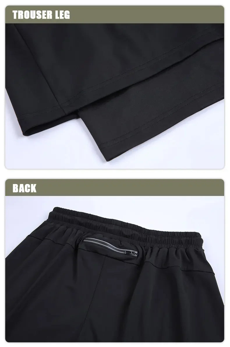 Men's Fitness Running Quick-drying Fitness Black Double Layer Sport Workout Training Bodybuilding Shorts