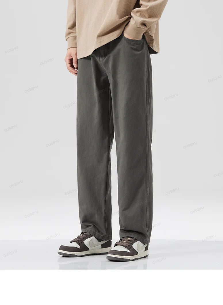 Men's 100% Cotton Wide Leg Casual Trousers | Elastic Waist Year-Round Pants M–XXXL