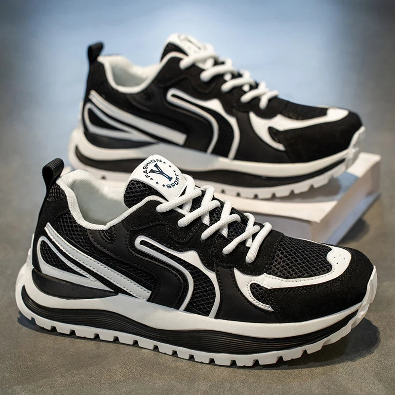 Men's Platform Vulcanized Sneakers - Breathable Tennis Sports Shoes