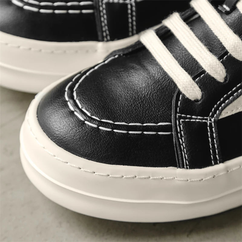 Men's Vulcanized Sneakers - Lace-Up Skateboarding Shoes