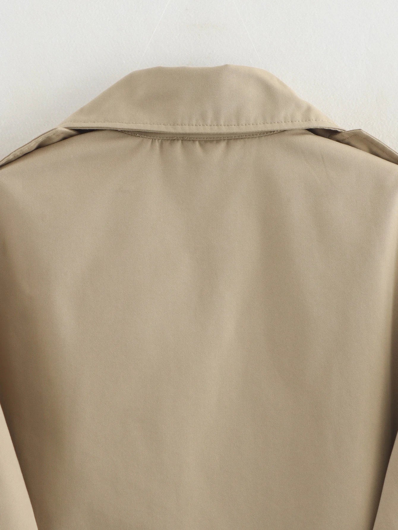 Cropped Trench Coat - Double Breasted Vintage Short Jacket