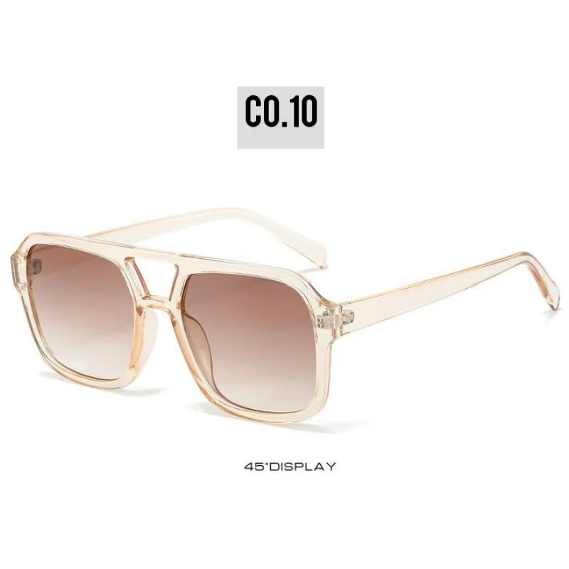 Women's Retro Square Sunglasses - Large Frame UV400 Protection Eyewear