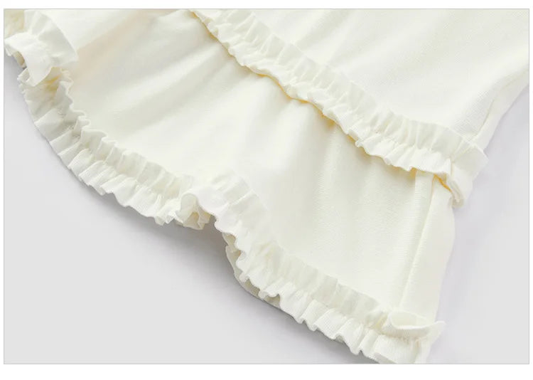 Long Sleeve Solid Color Lettuce Edge Slim Fit Ruffle Hem Top