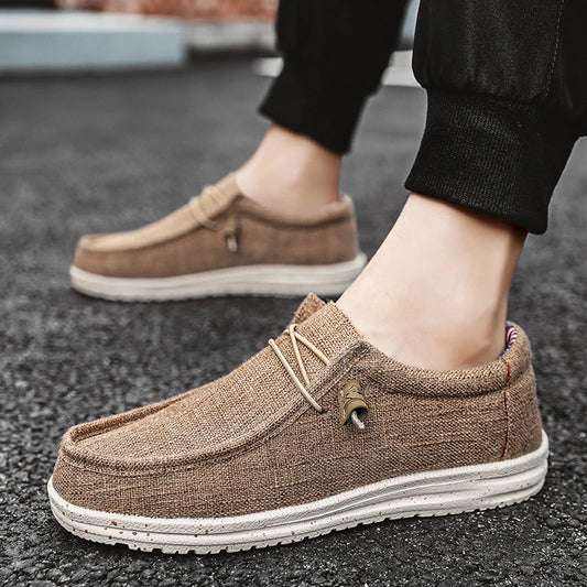 Men's Canvas Slip-On Sneakers - Breathable Skateboard Loafers