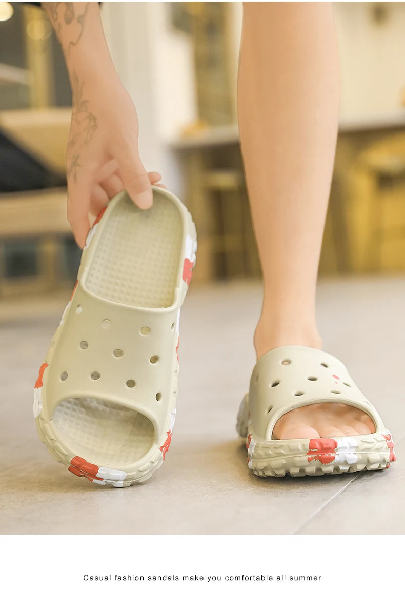 Men's Summer Slippers Slides Non-slip Casual Beach Sandals Platform Comfortable Clogs