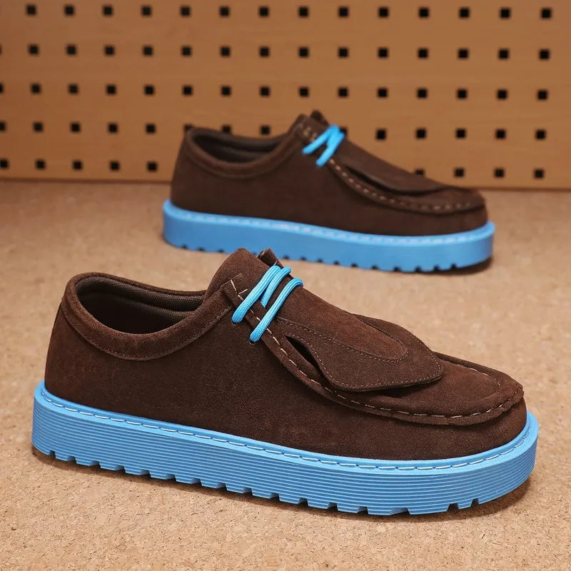 Men's Casual Platform Sneakers - Lace-Up Tennis Sports Shoes