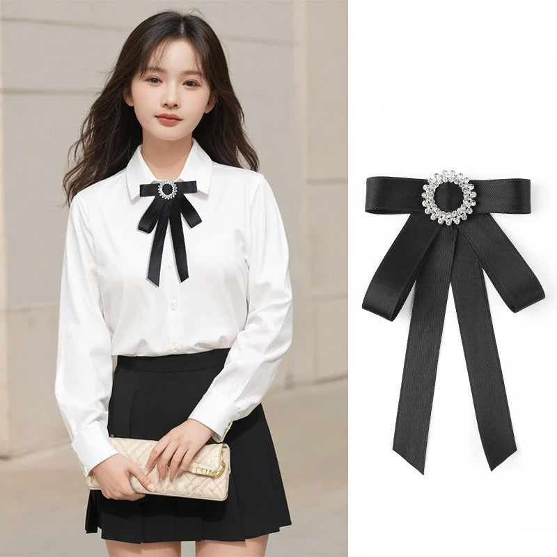 Elegant Fabric Flower Bow Brooch Pin