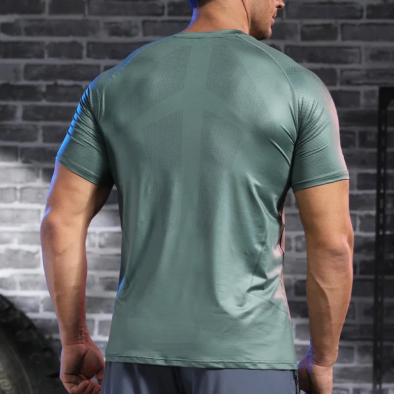 Men's Short Sleeve Breathable Gym Fitness Muscle Fit Shirt Yoga Running T-shirt