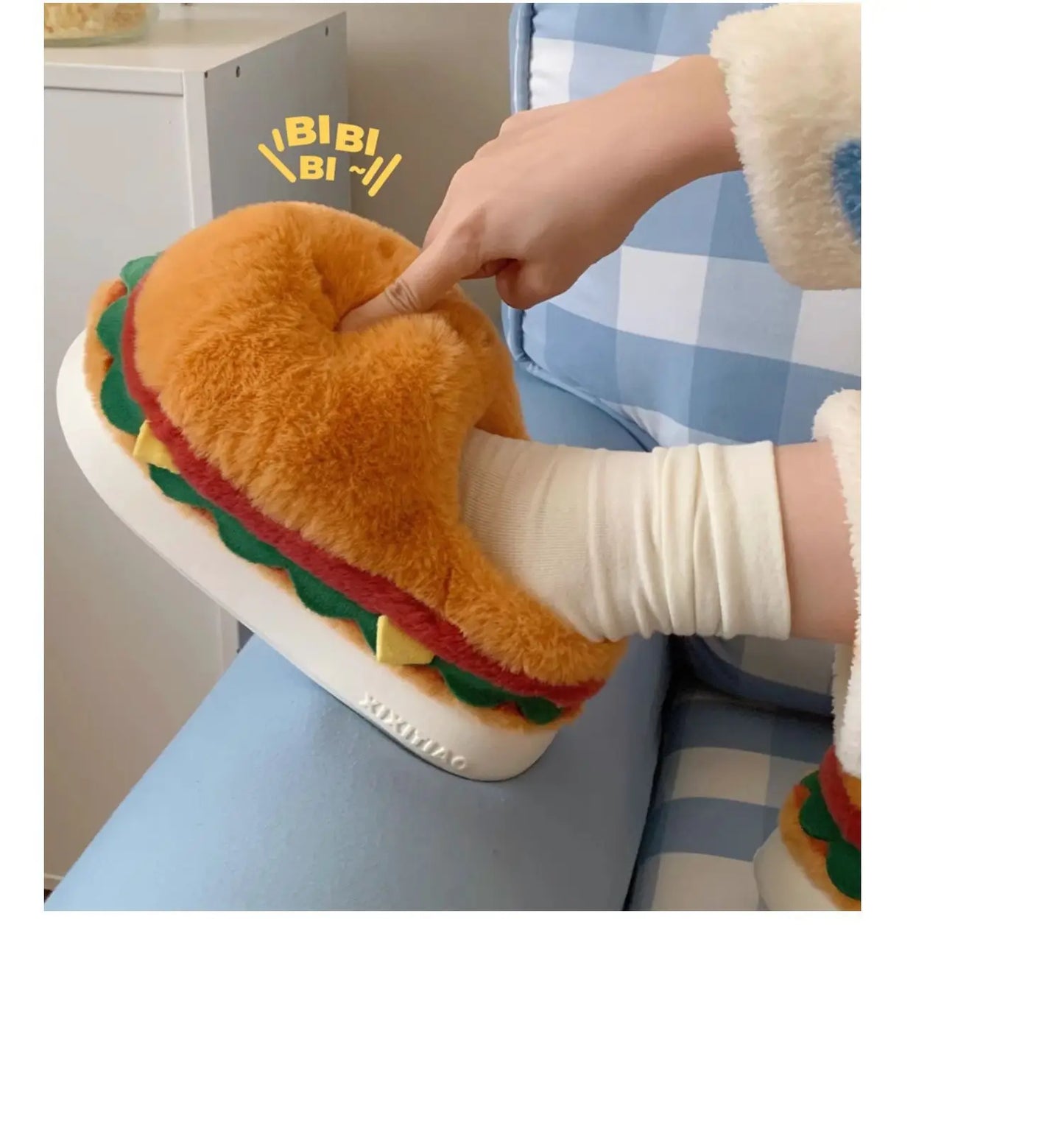 Hamburg Design Plush Slippers - Warm Non-Slip Indoor Slides