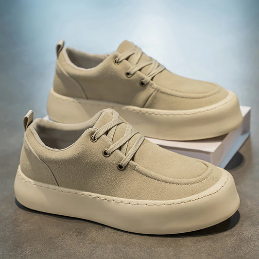 Men's Platform Suede Shoes Lace Up Shoes