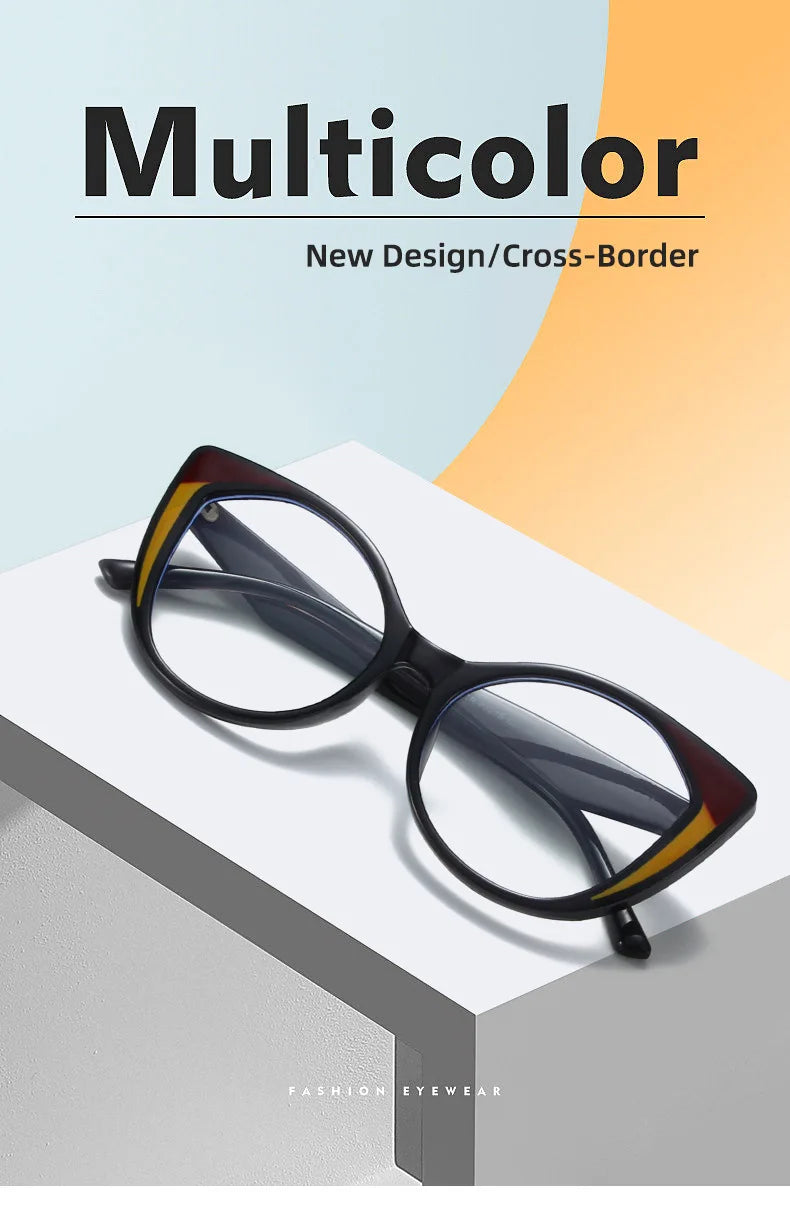 Cat Eye Blue Light Blocking Glasses - Large Frame Fashion Eyewear for Women & Men