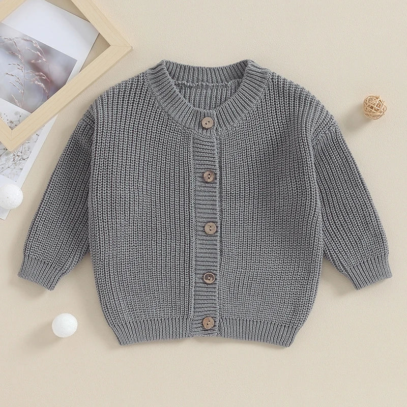 0-24M Baby Girls Boys Knit Sweater - Cardigan Long Sleeve Button Up Knitwear