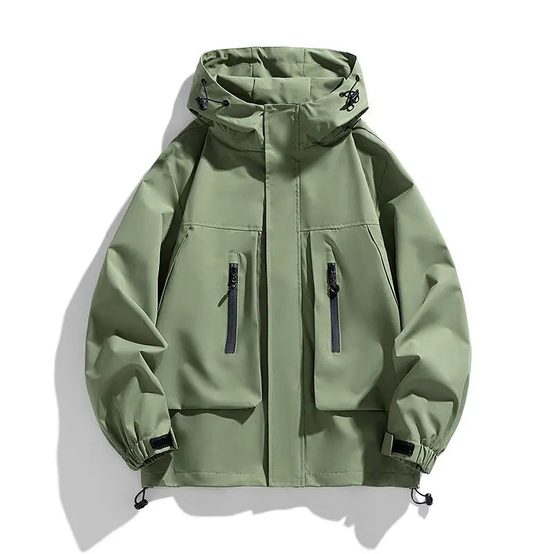 Men's Cargo Hooded Windproof Jacket - Outdoor Casual Loose Outerwear