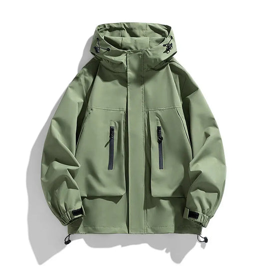 Men's Cargo Hooded Windproof Jacket - Outdoor Casual Loose Outerwear