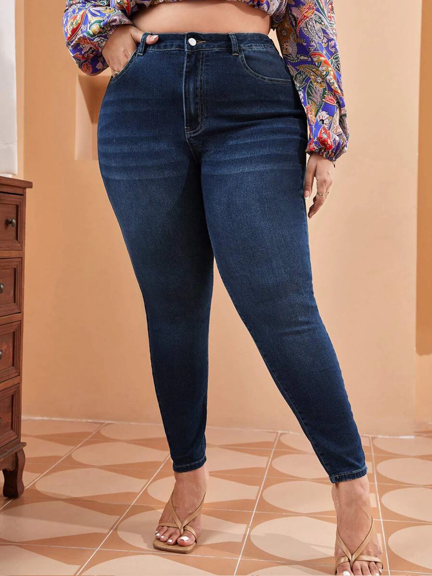 Women's Plus Size High Waist Stretch Denim Jeans