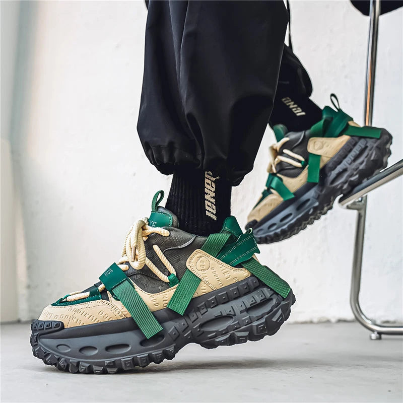 Men's Casual Platform Sports Shoes Lace Up Sneakers