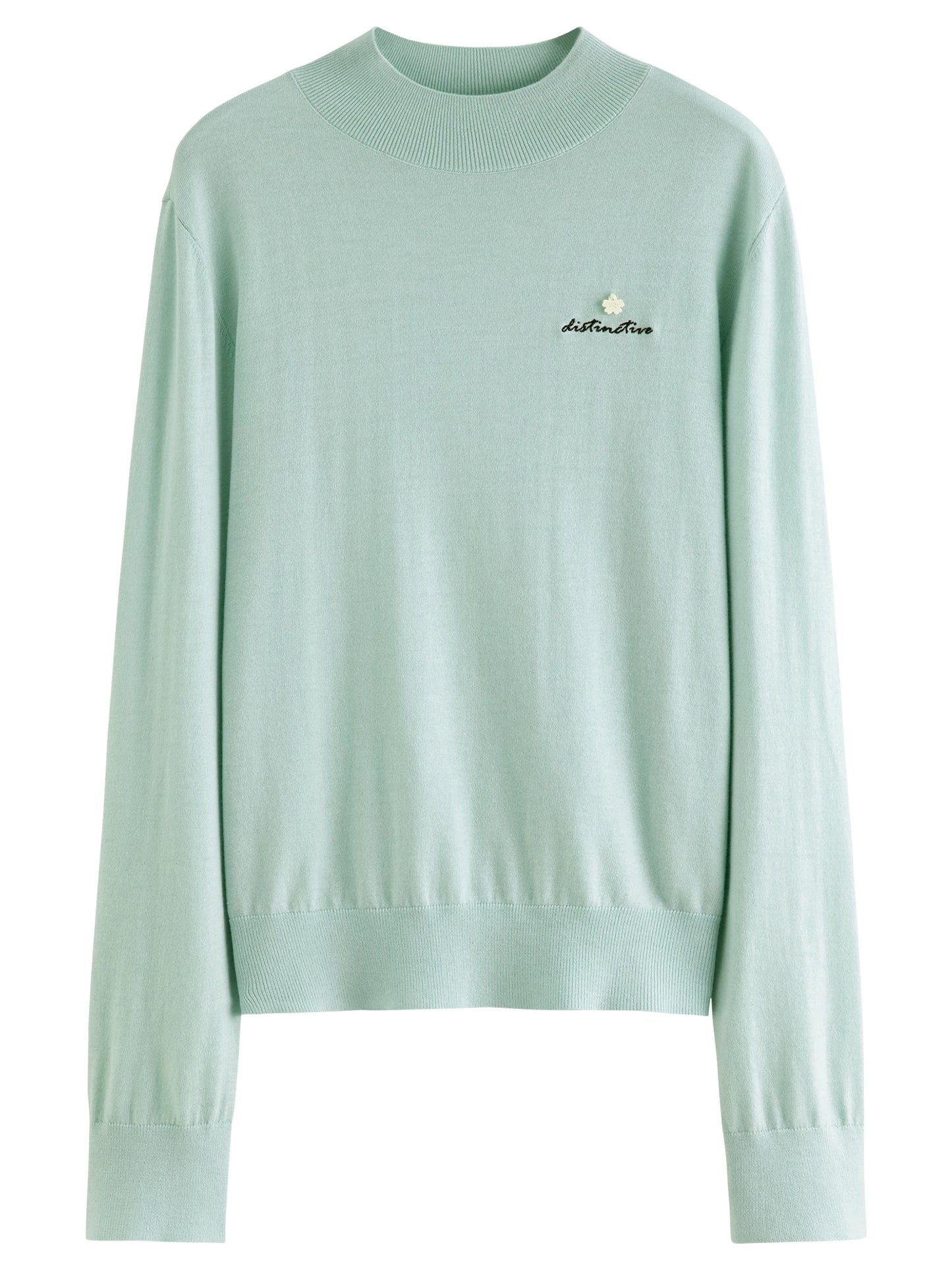 Soft Warm Cloud Shirt High-Collar Embroidered Lettering Long Sleeve Base Layer