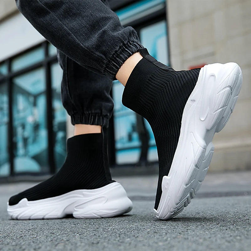 Men's Casual Sports Mesh Running Slip On Breathable Designer Tennis Shoes Walking Sneakers