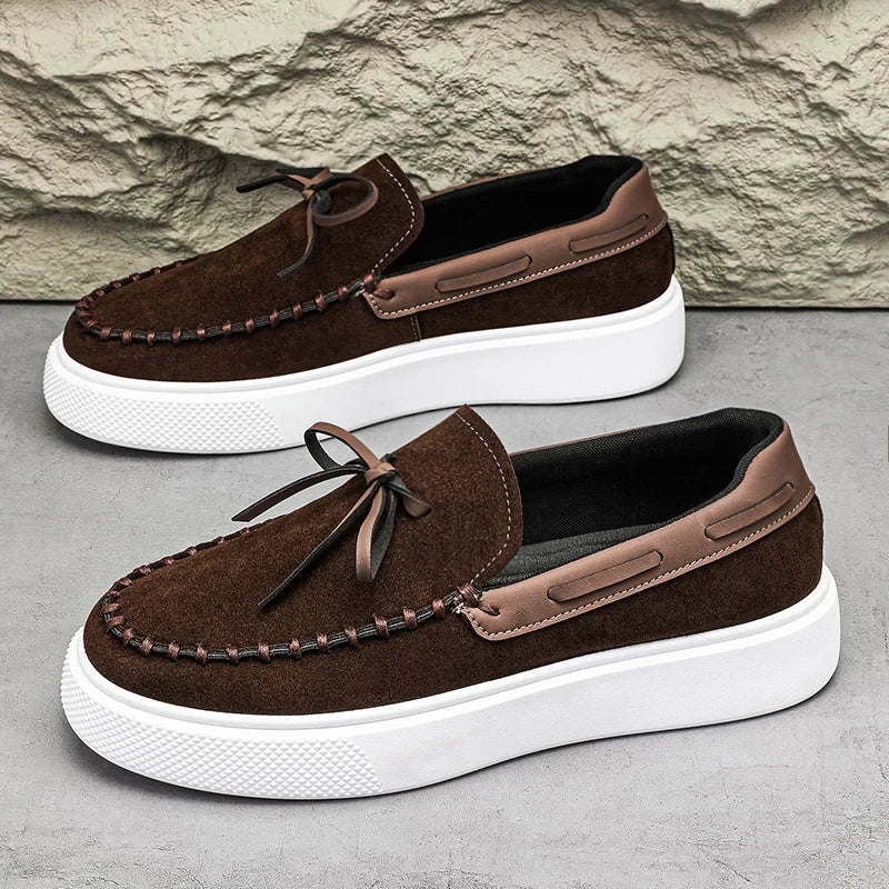 Men's Casual British Style Slip-on Suede Leather Loafers