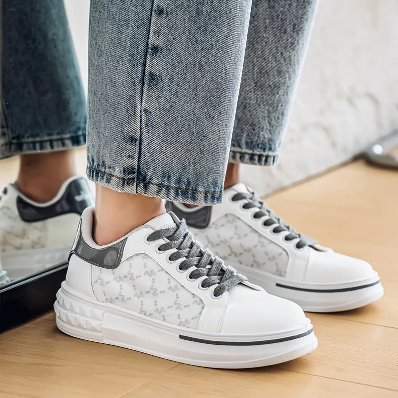 Men's Platform Skateboard Vulcanized Sneakers - Breathable Running Tennis Shoes