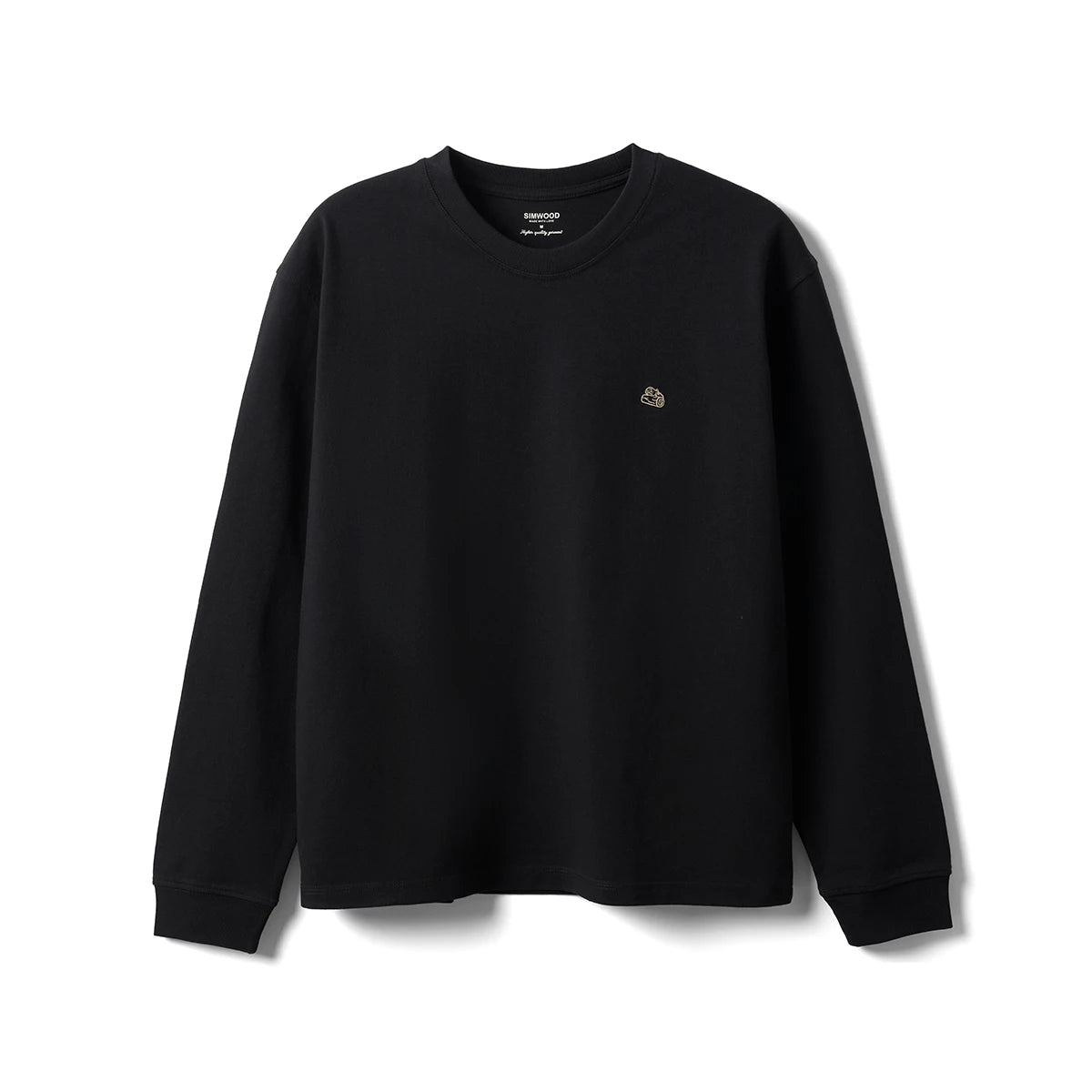 Men's Short Length Oversize 280gsm Sorona Fabric Logo Embroidery Long Sleeve T-shirt