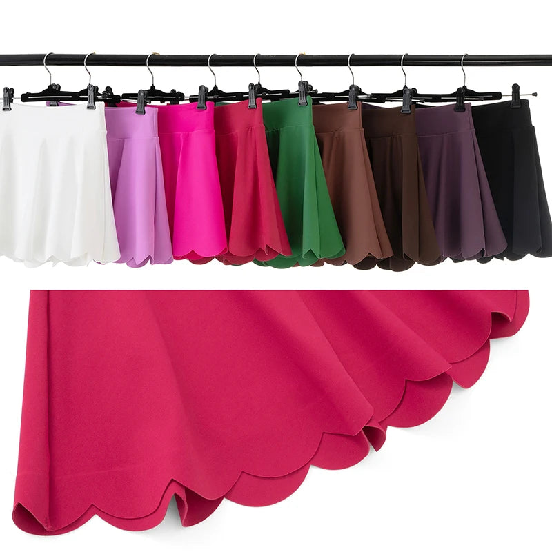 Tennis Skirt with Built-in Shorts - Quick Dry Athletic Skort