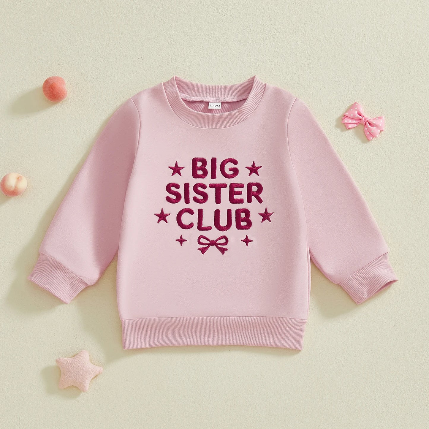 Girls Long Sleeve Sweatshirt - Letter Embroidery Pullover Top