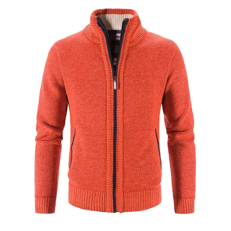 Men's Knitted Cardigan - Slim Fit Single Breasted Sweater Coat
