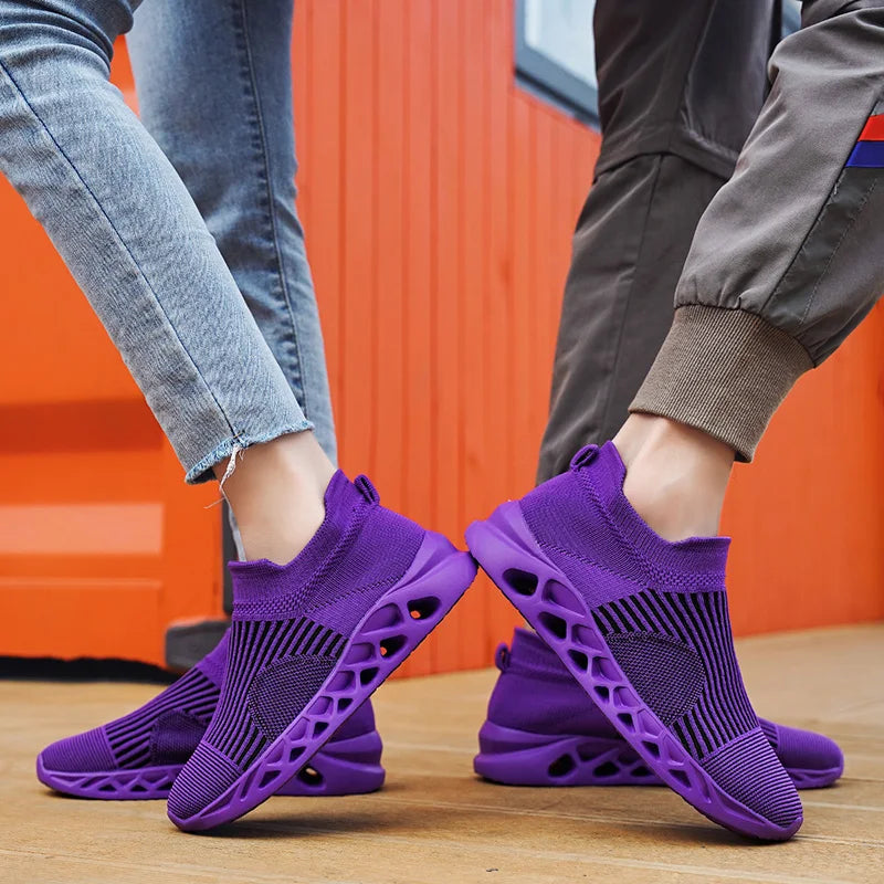 Men's Slip-On Platform Sneakers - Casual Running Sports Trainers