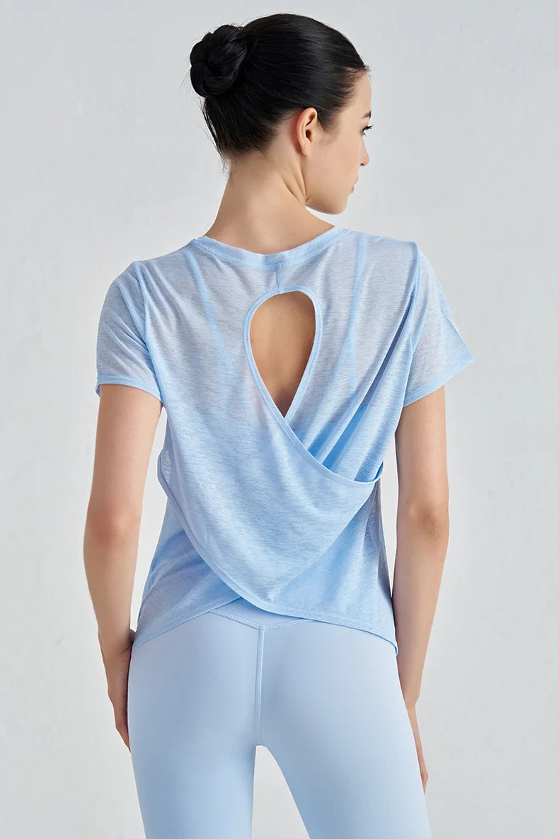 Polyester Sports T-Shirt - Breathable Yoga Running Fitness Top Plus Size