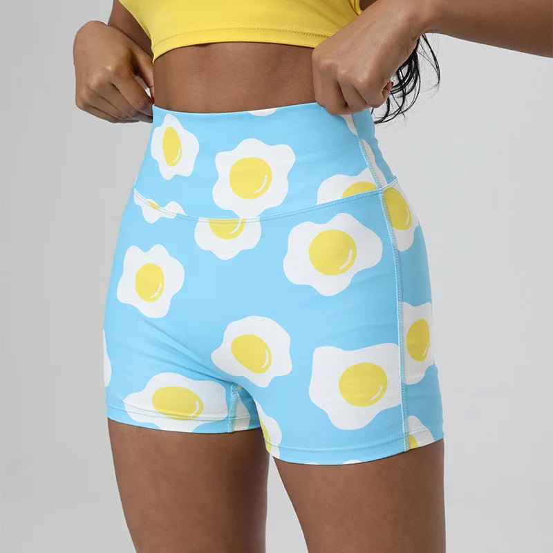 High Waist Printed Shorts