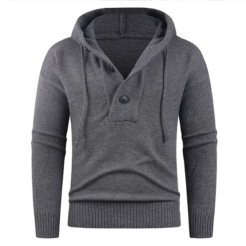 Men's Knitted Hooded Pullover Sweater