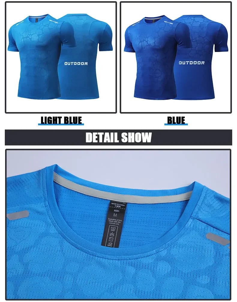 Men's Running Compression Dry Fit Short Sleeve Sport  Gym Fitness Jogging Sweatshirt Athletic T-Shirt Top