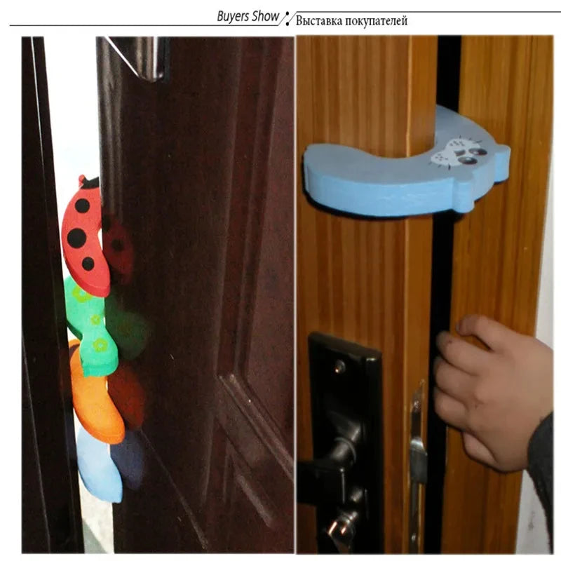 5-Piece Baby Door Safety Protector Set - Anti-Pinch Hand Door Stopper Child Lock Finger Guards