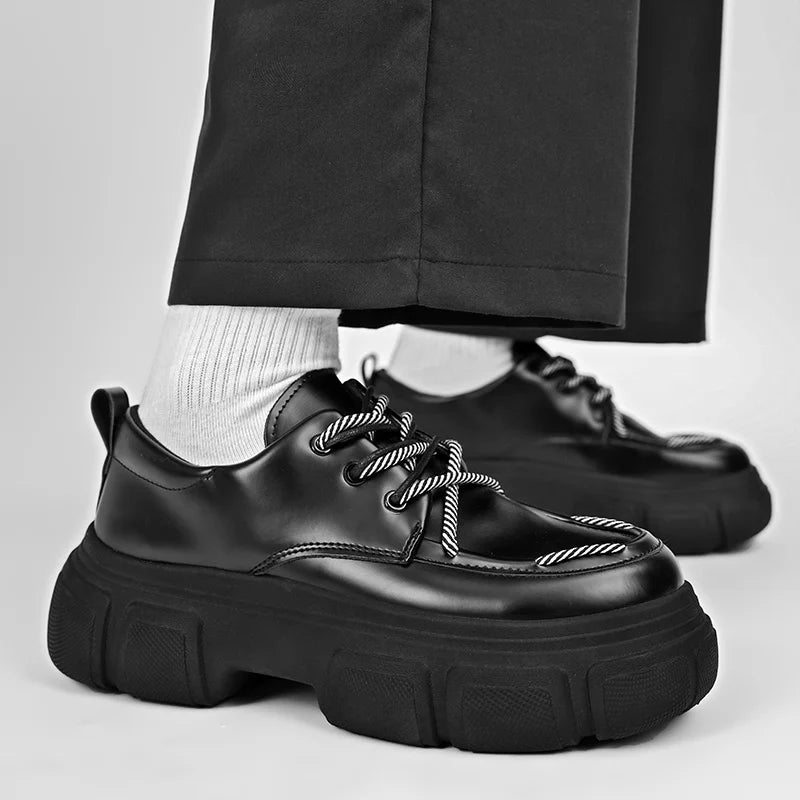 Men's Platform Leather Thick Sole British Shoes