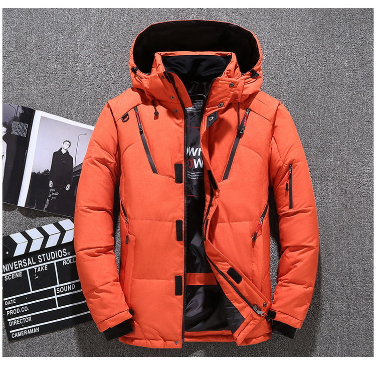 Men's Warm Hooded Thick Slim Fit Puffer Overcoat Thermal Jacket