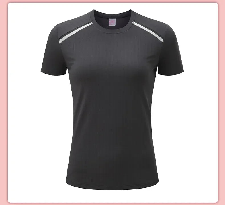 Women's Gym Jogging, Marathon Running Short Sleeve Outdoor Sports Fitness Sweatshirt Yoga Dry Fit T-Shirt