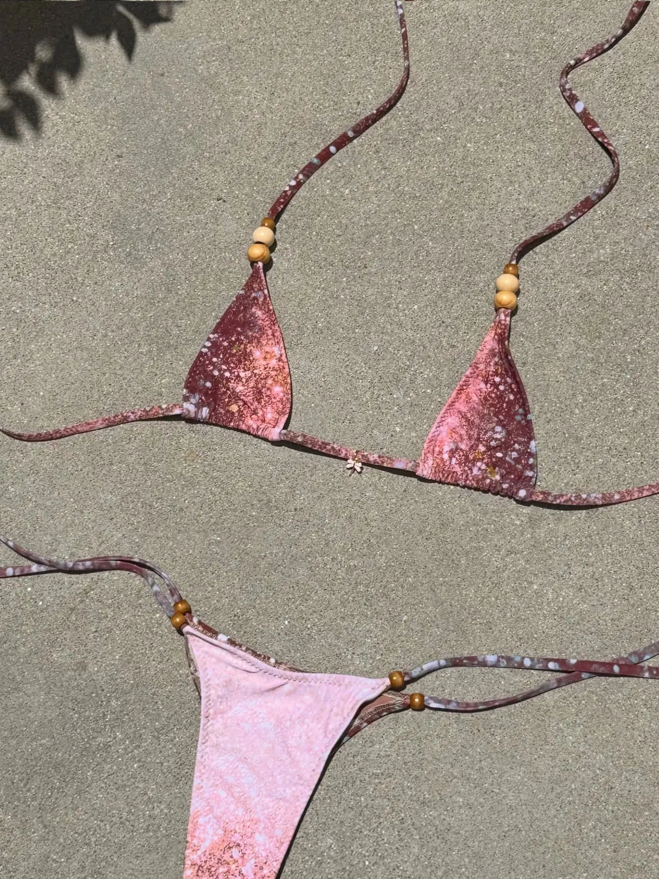 Women's Beaded Halter V-Neck Bikini Set - Elegant Beach Swimwear