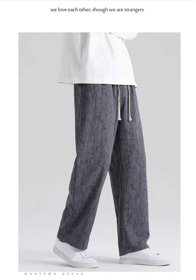 Men's Cotton Linen Harem Pants Straight Trousers